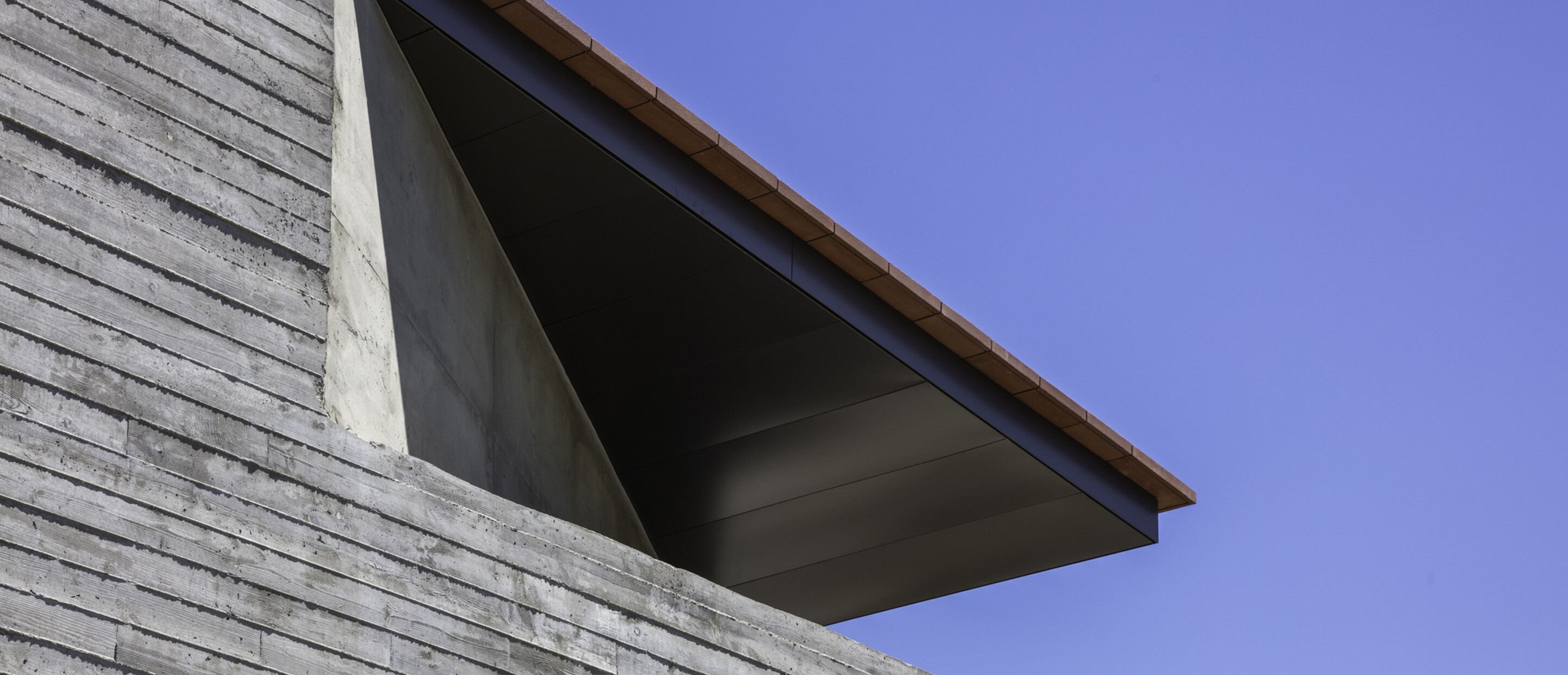 close up of the corner of a building roof 