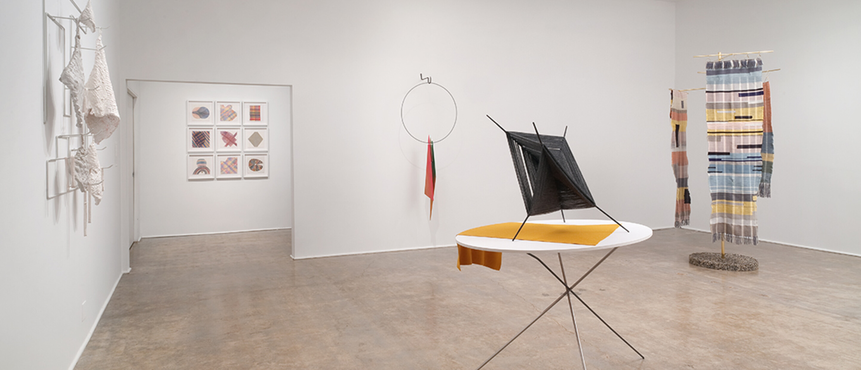 Installation View of Project Series 47: Krysten Cunningham: Ret, Scutch, Heckle at the Pomona College Museum of Art. Photo Credit: Robert Wedemeyer. View 2.