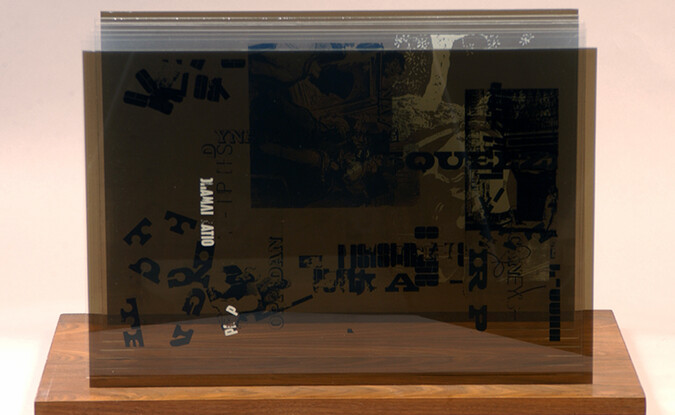 John Cage with Calvin Sumsion Not Wanting To Say Anything About Marcel, 1969 Plexigram V (silkscreen on Plexiglas). Pomona College Collection. Museum purchase with funds provided Estate of Walter and Elise Mosher