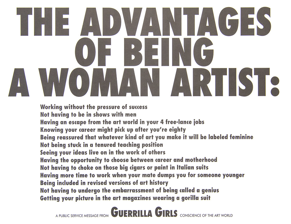 Infographic titled The Advantages of Being a Woman Artist