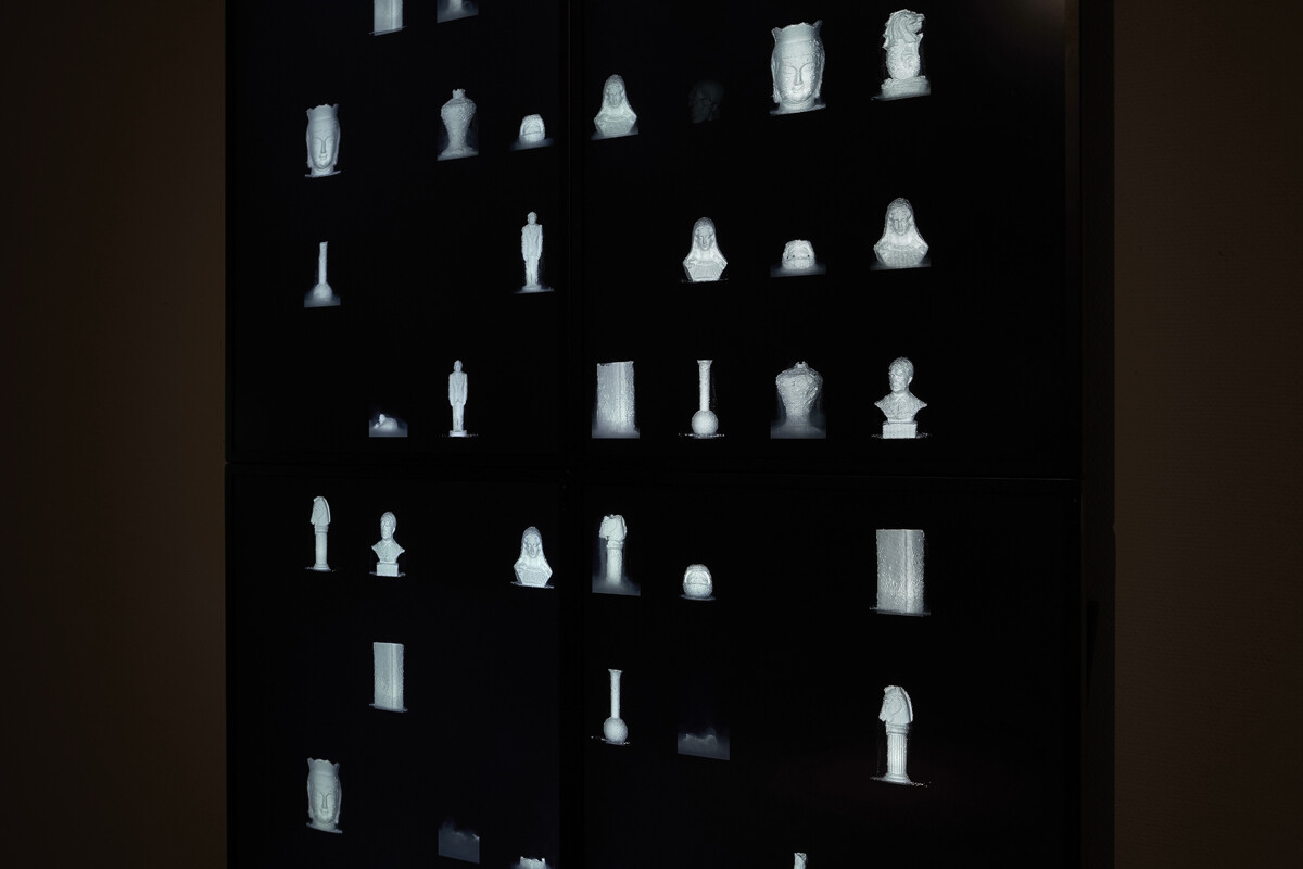 Video with white x-ray like images patterned in gridlike layout
