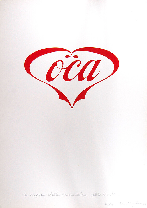 Red graphic in shape of heart with letters oca within