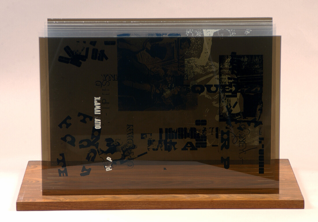 John Cage with Calvin Sumsion Not Wanting To Say Anything About Marcel, 1969 Plexigram V (silkscreen on Plexiglas). Pomona College Collection. Museum purchase with funds provided Estate of Walter and Elise Mosher