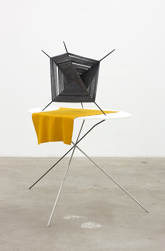 Bride's Cross, 2008, Wood, wool, stainless steel, steel, foam-board. Courtesy of the artist