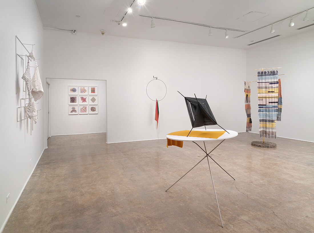 Installation View of Project Series 47: Krysten Cunningham: Ret, Scutch, Heckle at the Pomona College Museum of Art. Photo Credit: Robert Wedemeyer. View 2.