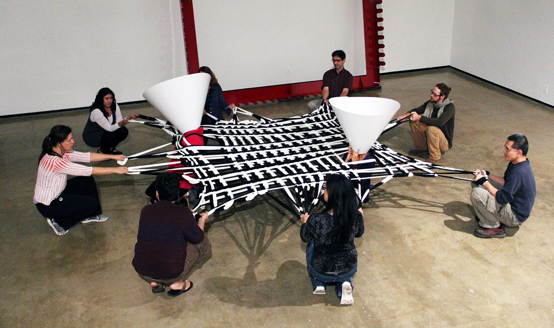 Krysten Cunningham, Sensing Your World Line in the Fabric of Space/Time, Performance, Pomona College Museum of Art, November 21, 2013