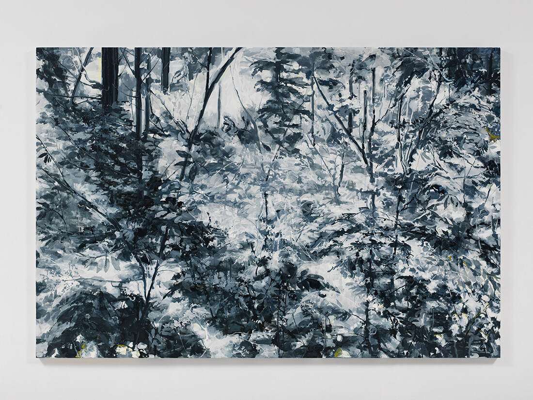 Bandit, 2012, Oil and enamel on canvas over wood panel, 72 x 108 inches. Courtesy of the artist and 1301PE, Los Angeles.