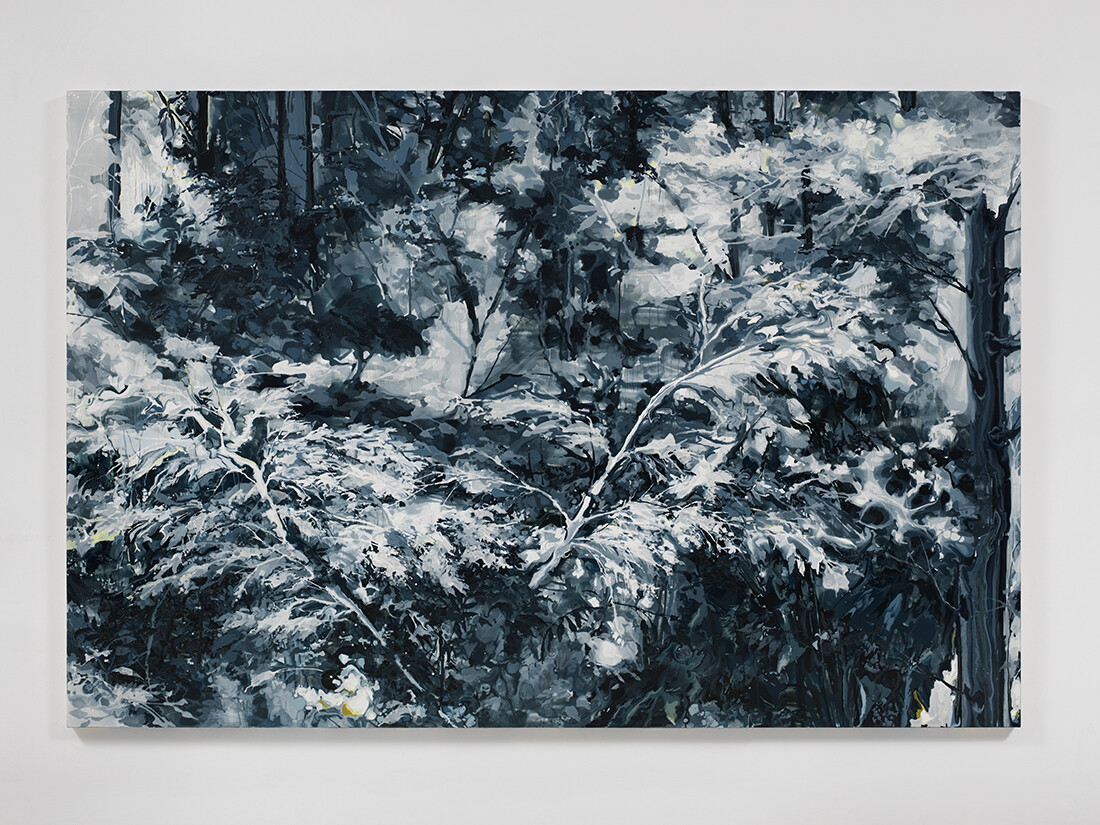 Wife, 2012, Oil and enamel on canvas over wood panel, 72 x 108 inches. Courtesy of the artist and 1301PE, Los Angeles.