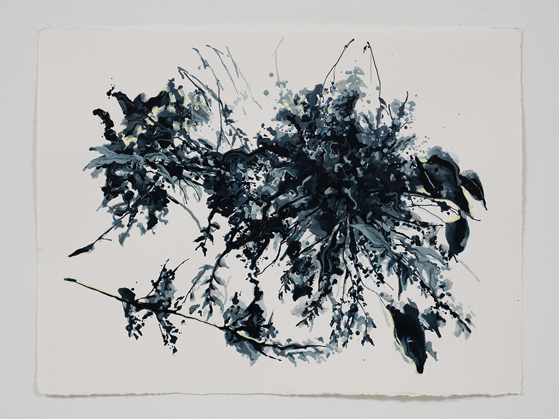 Noblewoman, 2012, Oil and enamel on paper, 30 x 23 inches. Courtesy of the artist and 1301PE, Los Angeles.