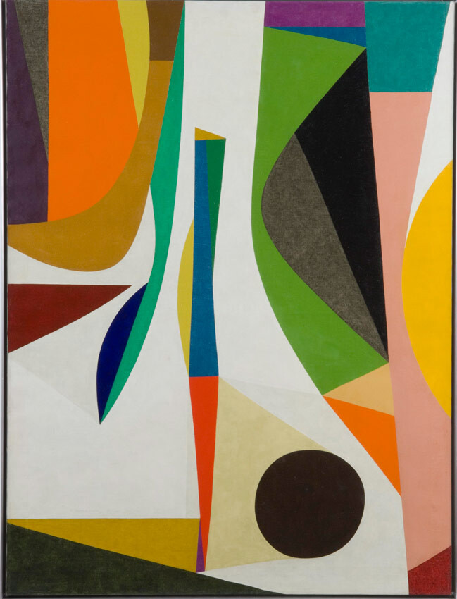 Frederick Hammersley, Act 3/Stage 3 (33a), 1950, 8 1/4 x 20 1/4 in. Pomona College Collection. Gift of the Frederick Hammersley Foundation