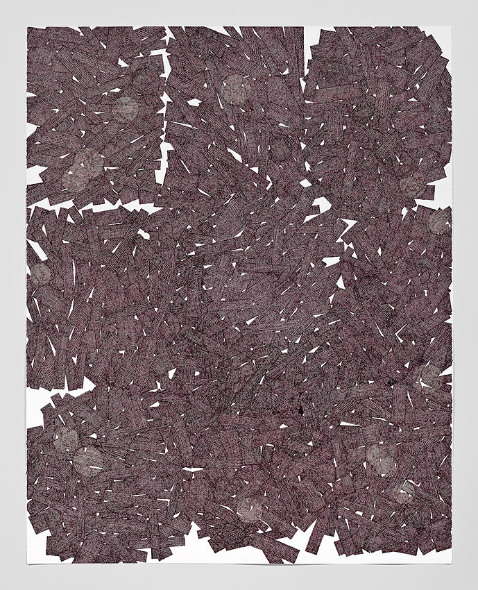 Ginny Bishton, Untitled, 2010. Pen and ink on paper. 48 x 38 in. (121.9 x 96.5 cm). View 1.