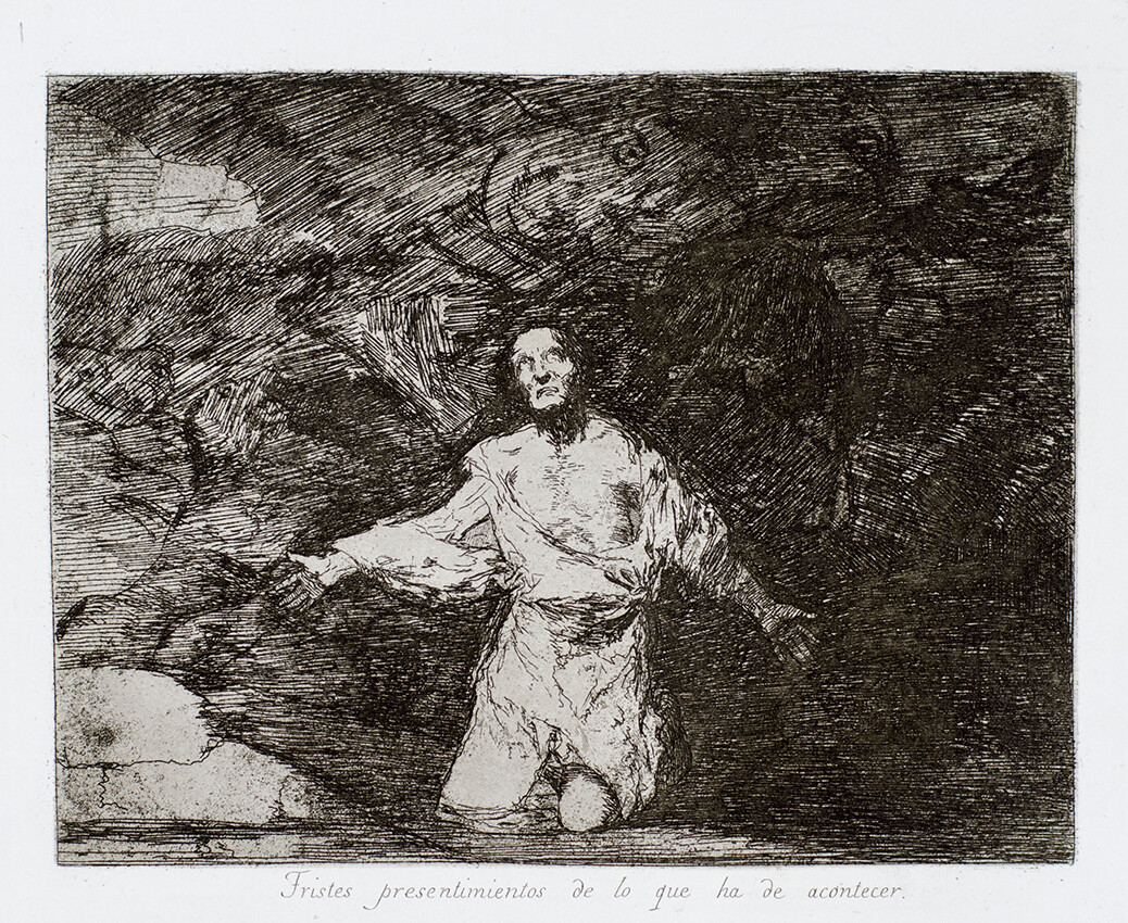 Francisco de Goya, La Tauromaquia, 1st edition,1815-1816, plate 43, Los moros establecidos en España.... Etching and aquatint on paper.