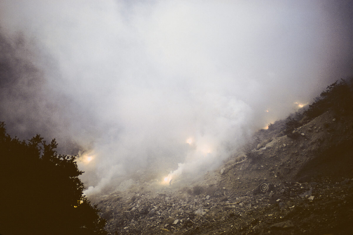 Judy Chicago, Snow Atmosphere, 1970. Performance on Mount Baldy, San Gabriel Mountains, California. Photograph courtesy of Judy Chicago.