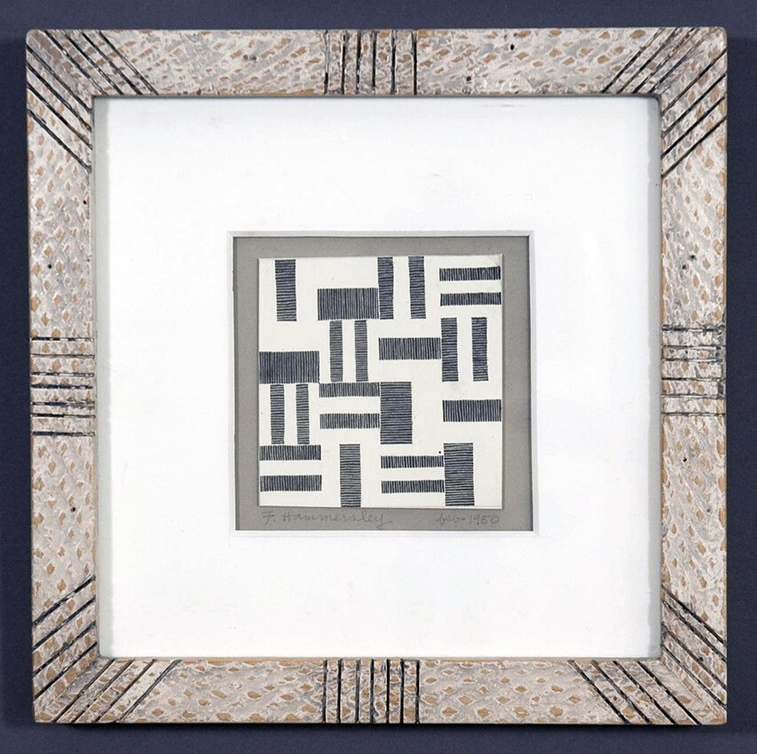 Frederick Hammersley, Act 3/Stage 3 (33a), 1950, 8 1/4 x 20 1/4 in. Pomona College Collection. Gift of the Frederick Hammersley Foundation
