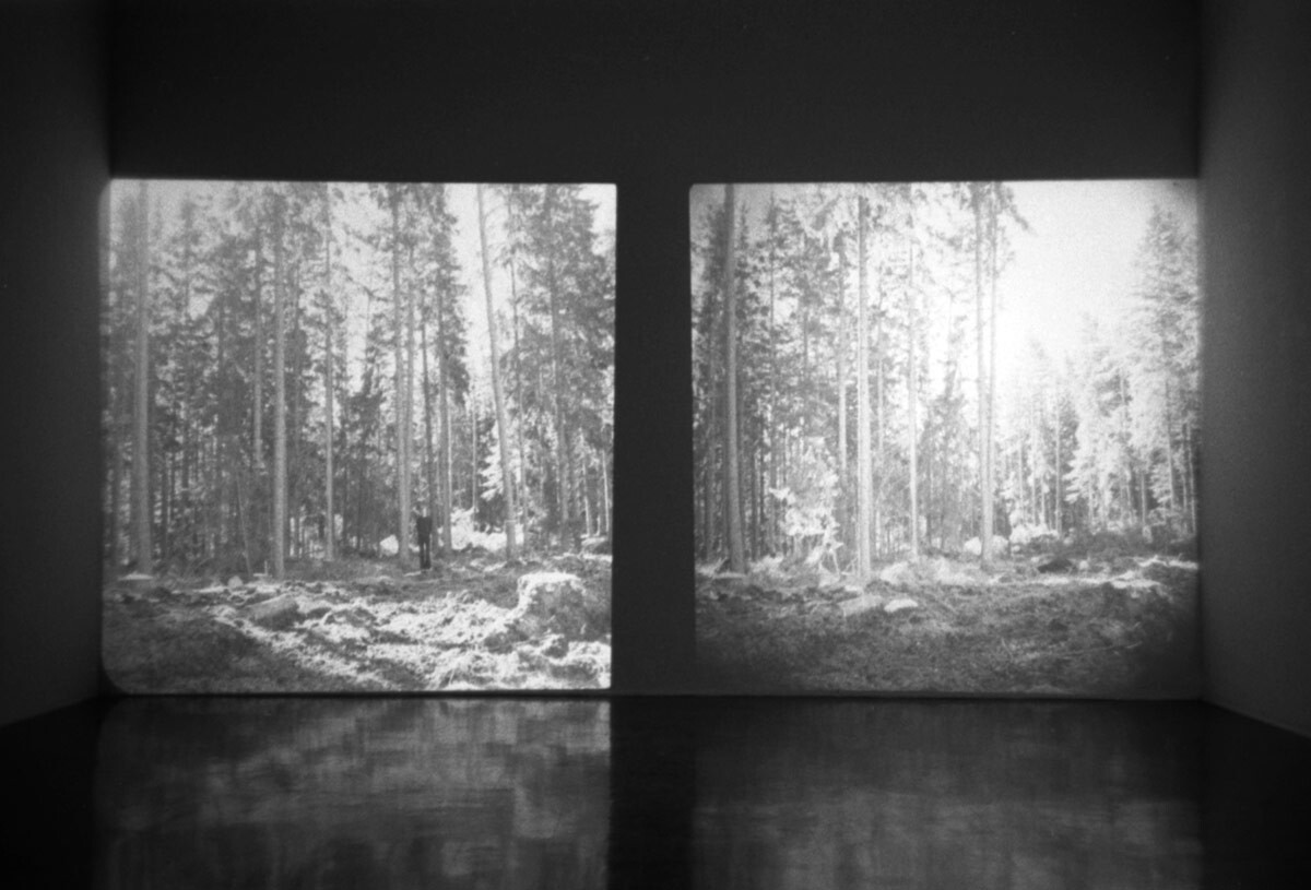 Bas Jan Ader, Untitled (Sweden), 1971. Projection of two color slides. Courtesy of the Bas Jan Ader Estate and Patrick Painter Editions.