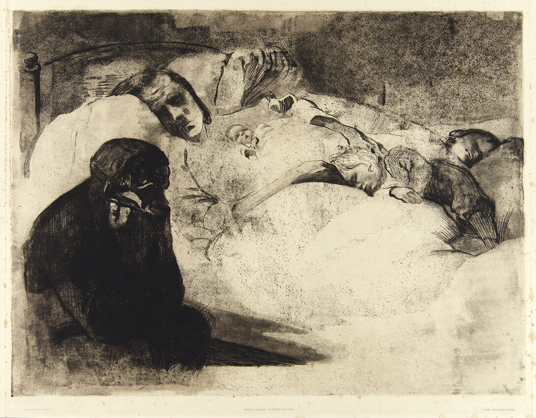 Käthe Kollwitz, Arbeitslosigkeit (Umemployment), 1909, 15 3/4 x 21 in. Etching on paper. Pomona College Collection. Gift of the Culley Collection
