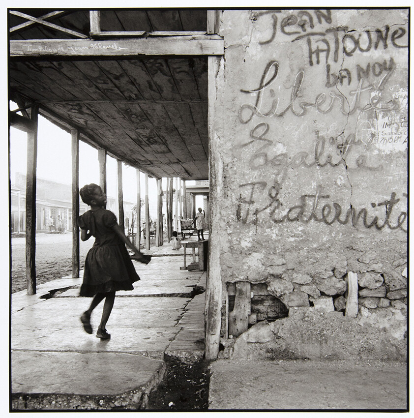 Danny Lyons, Gonaïves, February 9, 1986 (“Liberte, Egalite, Fraternite”), 1983-86, Silver gelatin print, 10 x 9 3/4 in.
