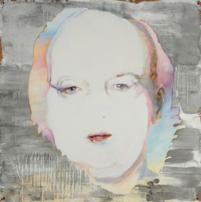 M.A. Peers, Found Yuppie I, 2007. Oil on acrylic on found masonite. 48 x 48 in.