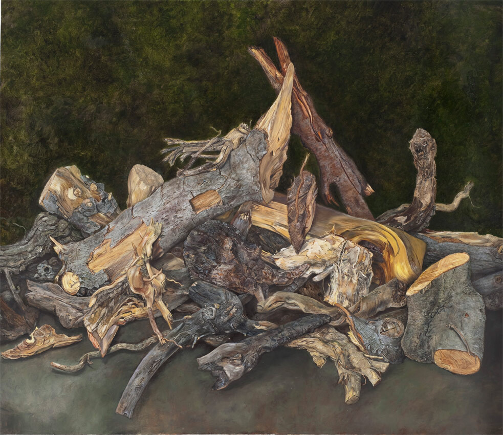 Constance Mallinson, Severed Limbs, 2009. oil on paper. 52-1/2 x 60-1/2 in.