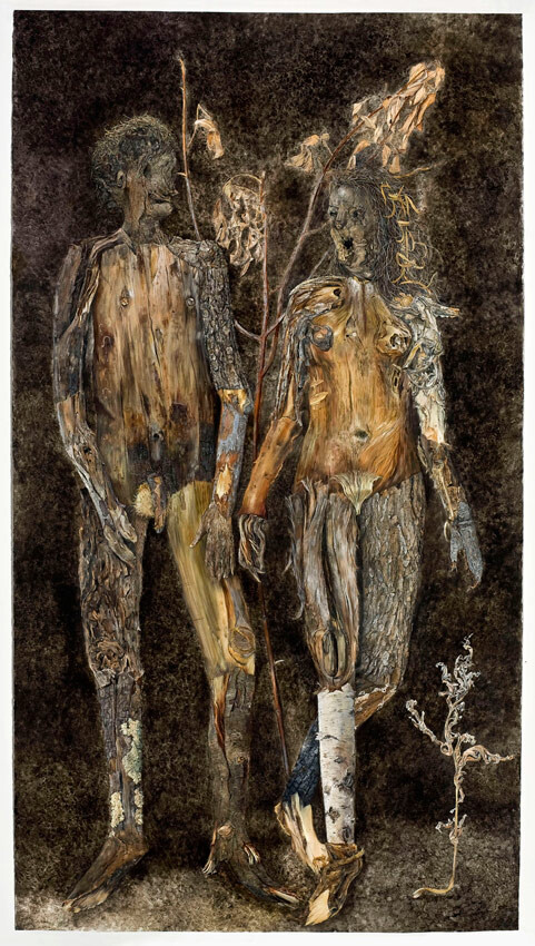 Constance Mallinson, Couple, 2008. oil on paper. 95 x 52-1/2 in.