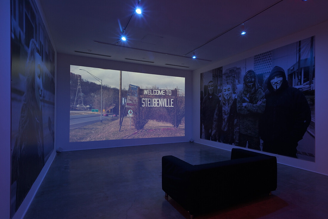 Andrea Bowers. Installation view of #sweetjane, Single Channel HD video 1