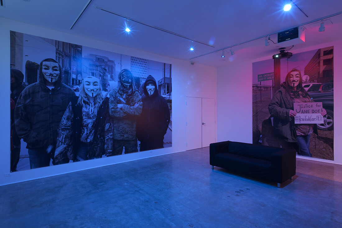 Andrea Bowers. Installation view of #sweetjane, Single Channel HD video 2