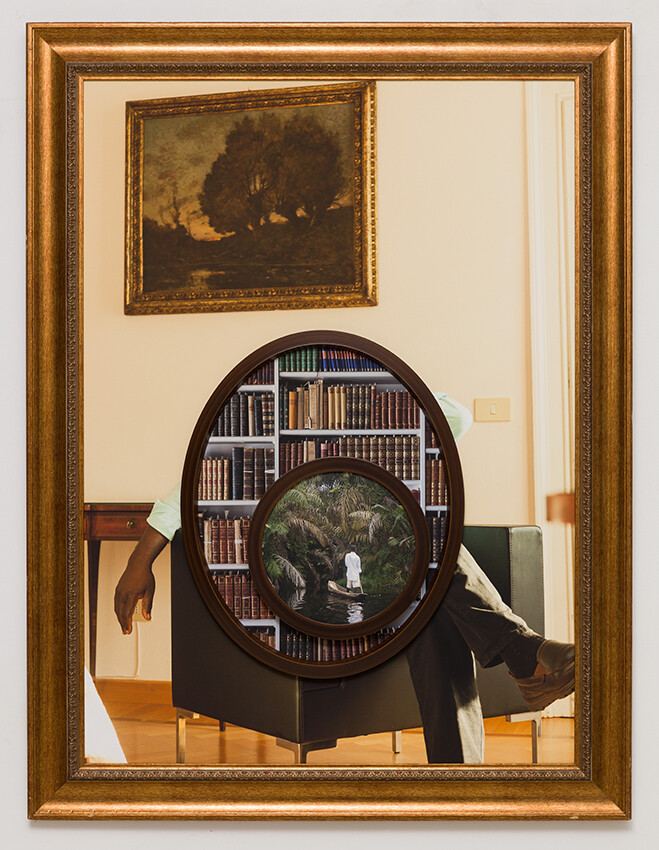 Multiple photographs in individual frames composited together