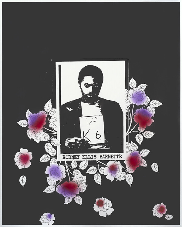 Drawing with flowers and portrait