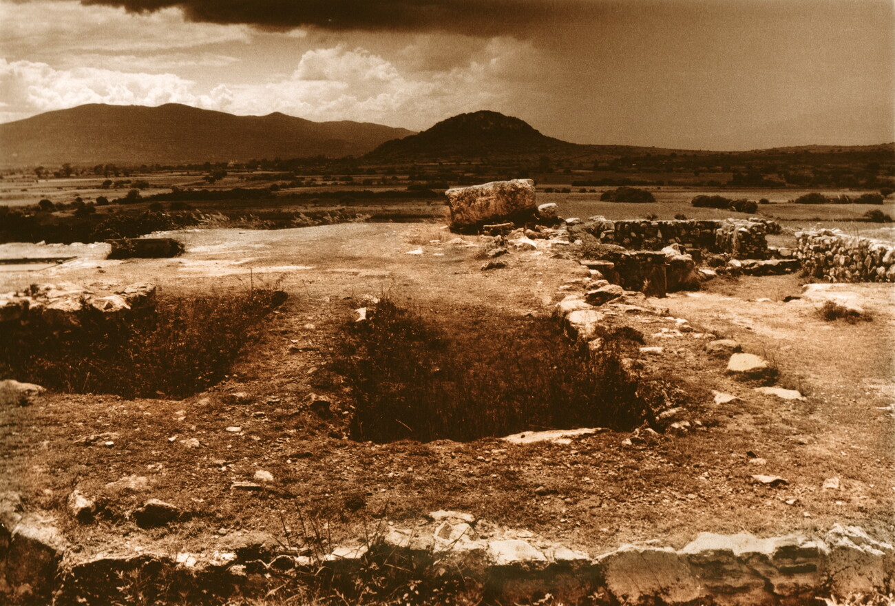 sepia tone landscape photograph
