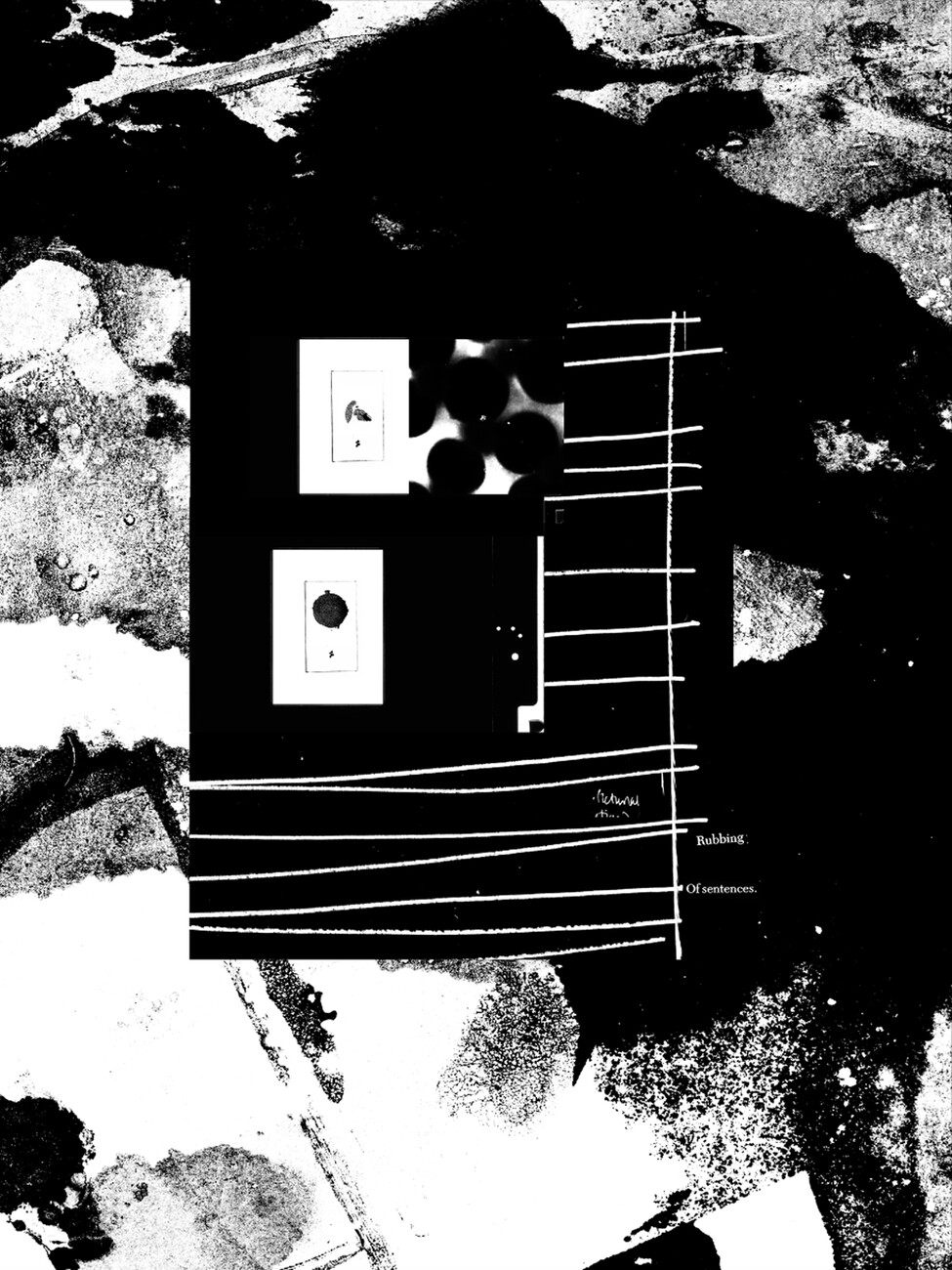 black and white two dimensional work of art