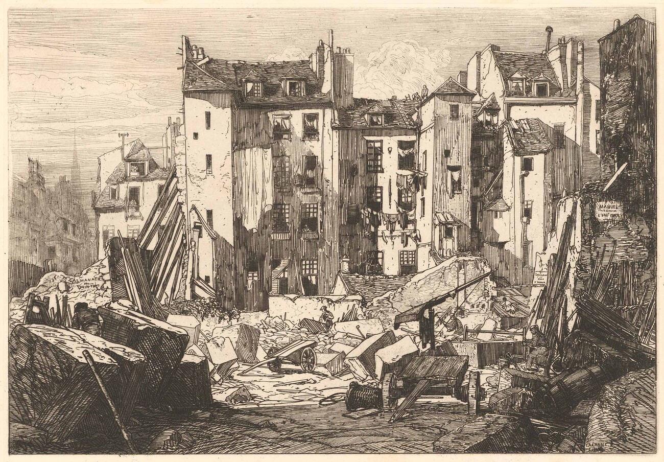 Structures being torn down