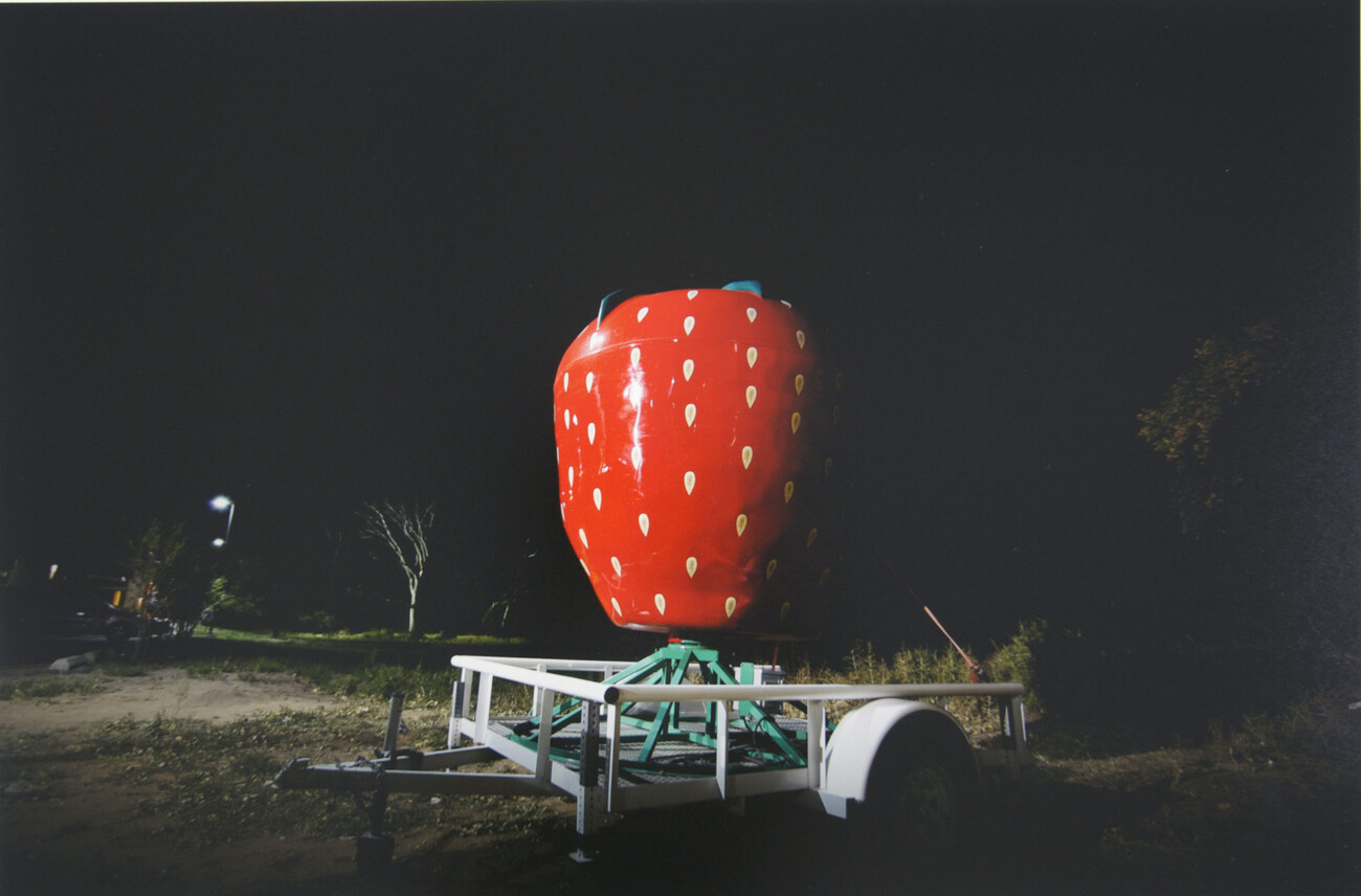 photo of strawberry sculpture
