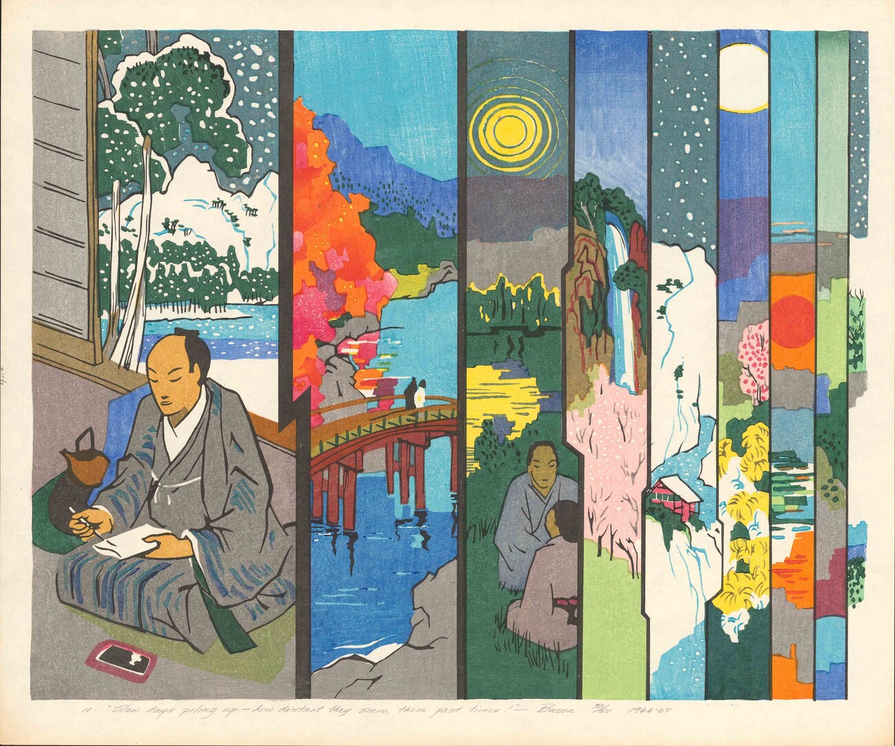 9 panels of different scenes of life