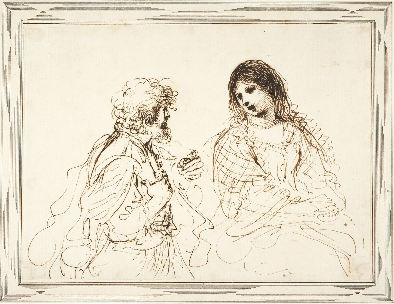 drawing of two figures