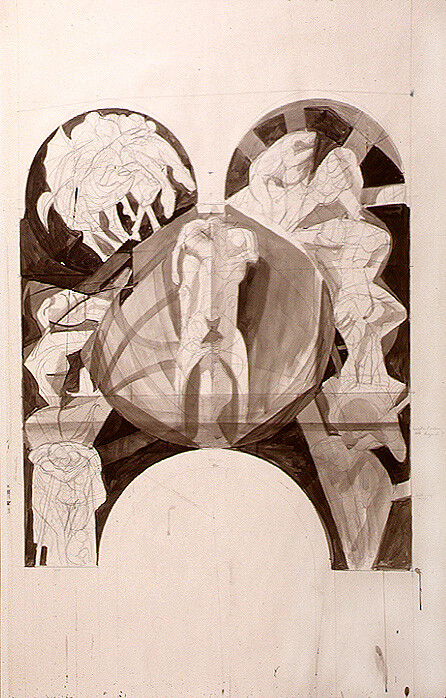black and white painting on paper