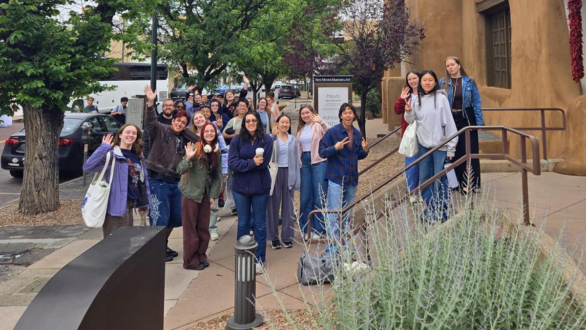 Glee Club in front of Santa Fe Museum of Art