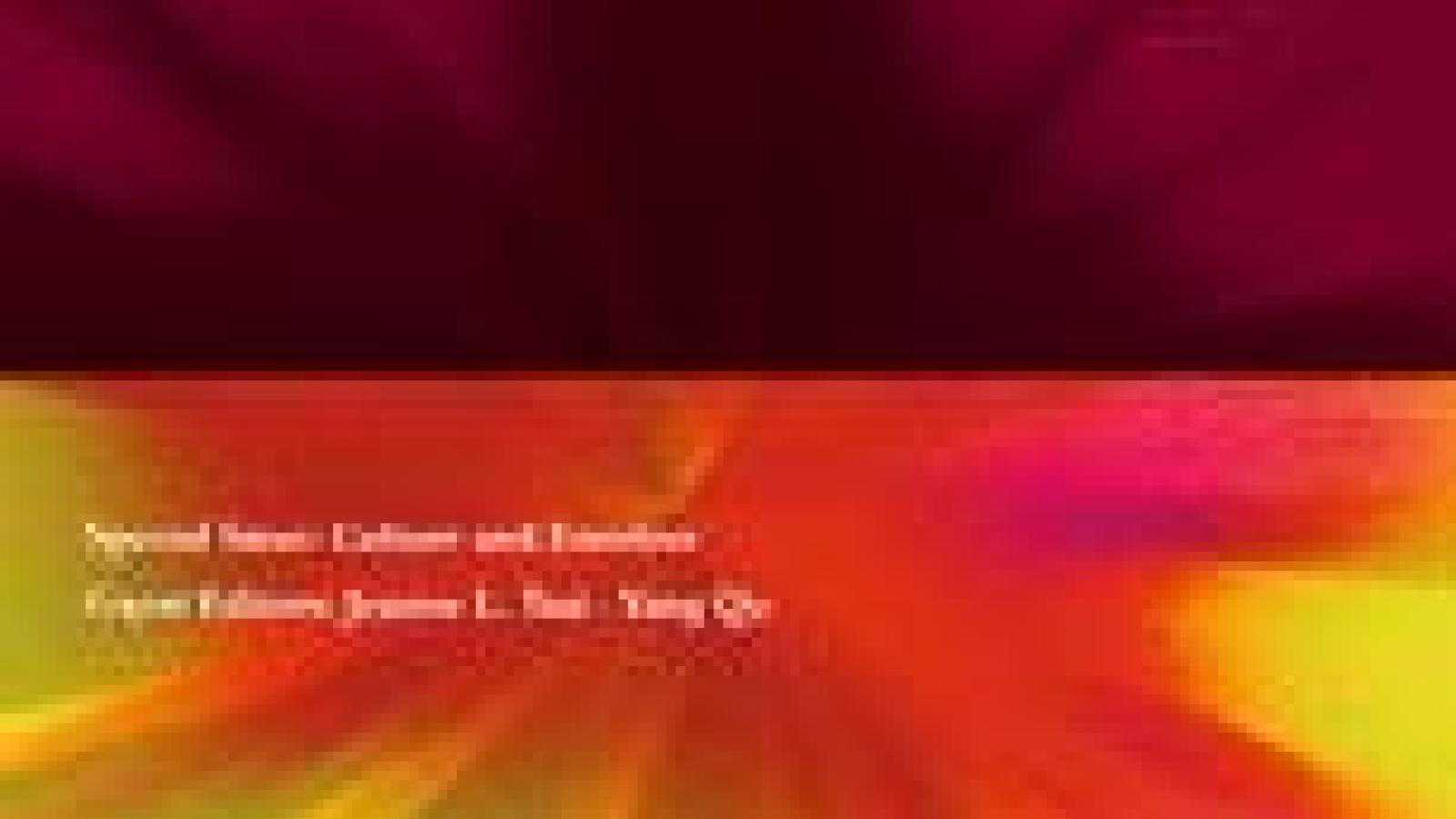 Cover of Culture and Brain Journal: Abstract Colors Burgundy, Red and Yellow