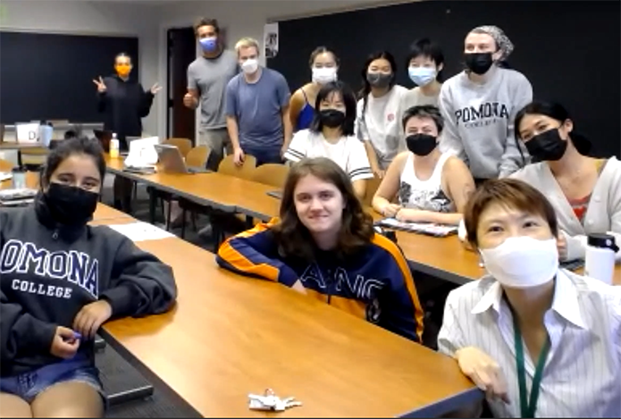 Angelina Chin with students