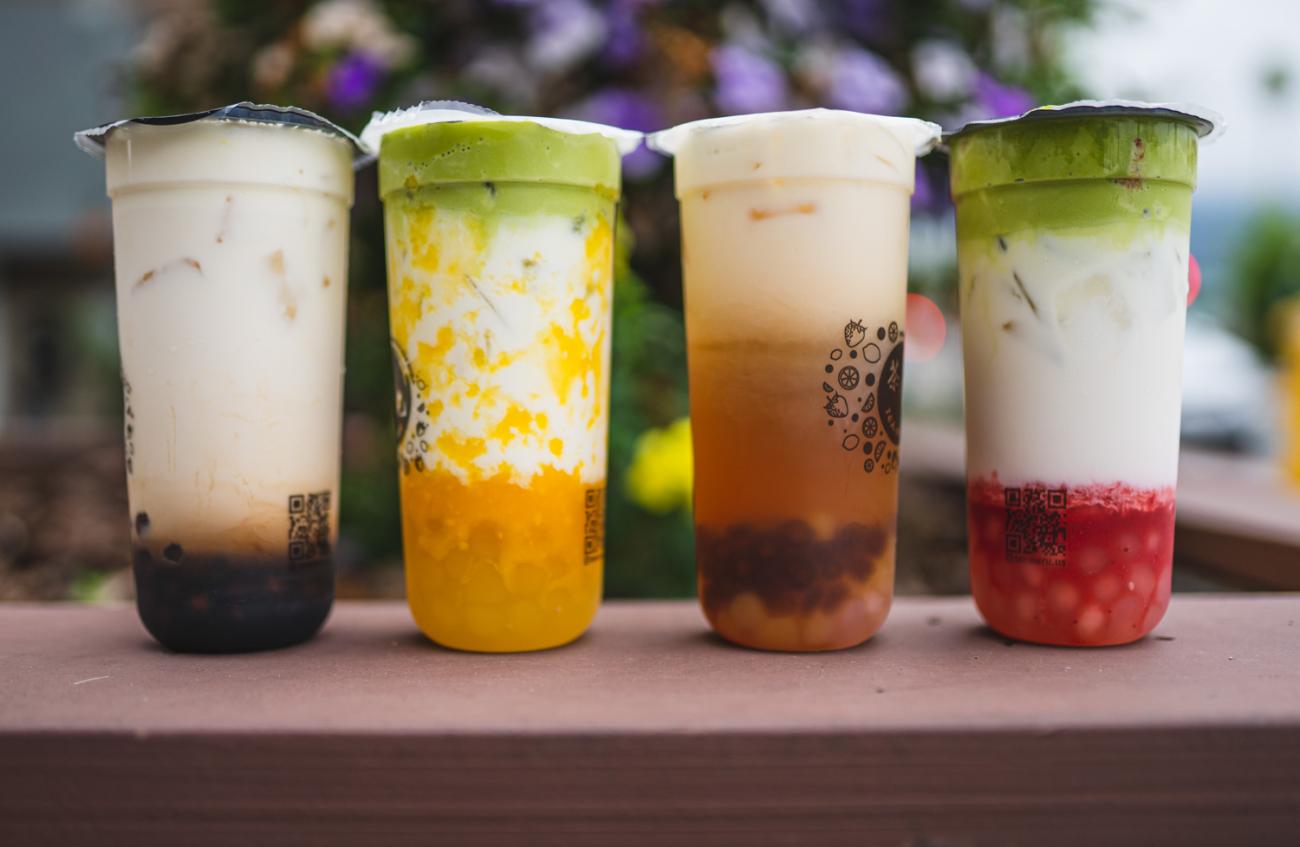 four boba drinks