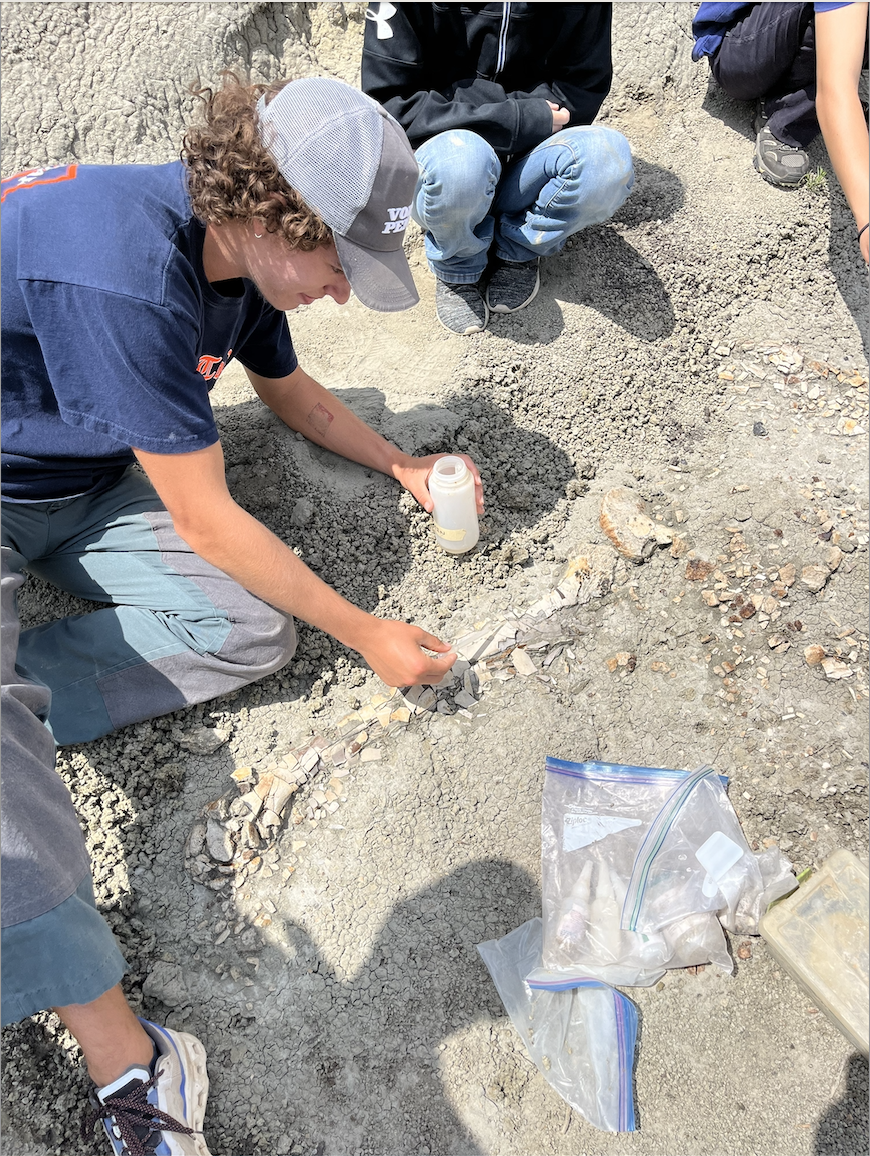 Lucas Florsheim at a dig site during his internship