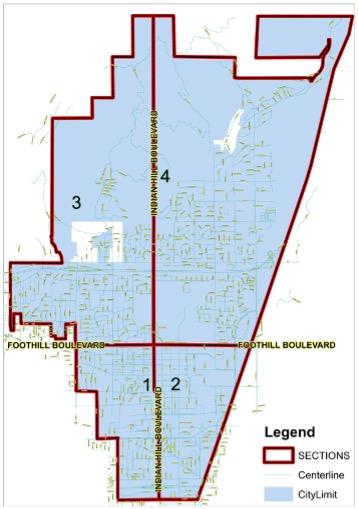 The four Service Areas and corresponding Service Area Lieutenant are depicted in the Area Map
