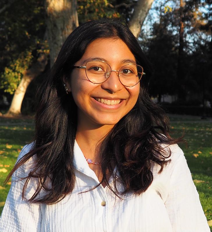 Isabel Ramos outside on Pomona College campus