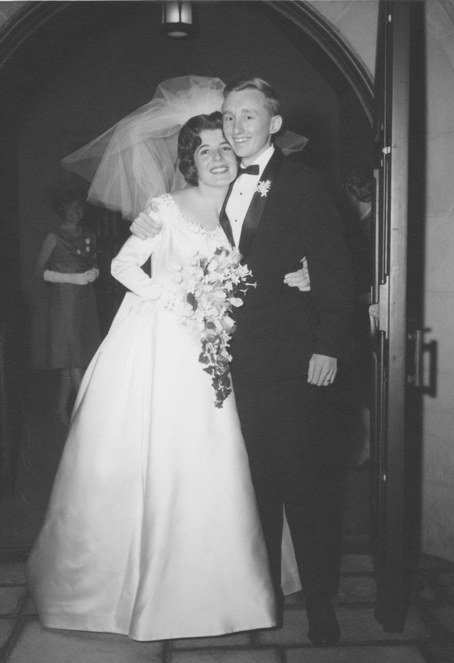 Photo of Patty and Tom Pollard on their wedding day.