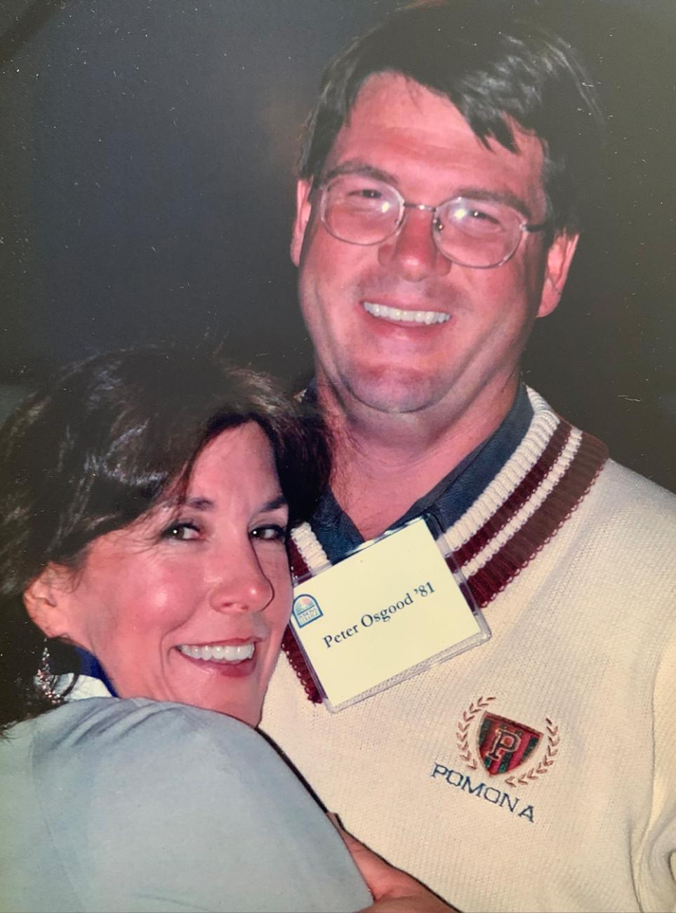 A photo of Nancy Treser-Osgood, Class of 1980, and husband Peter Osgood, Class of 1981.