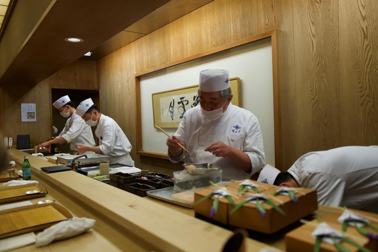 Preparing dinner at Kikunoi Roan