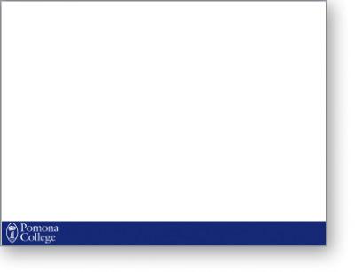 Pomona College PowerPoint Template with a Vertical Blue Stripe and Reverse Blue Logo
