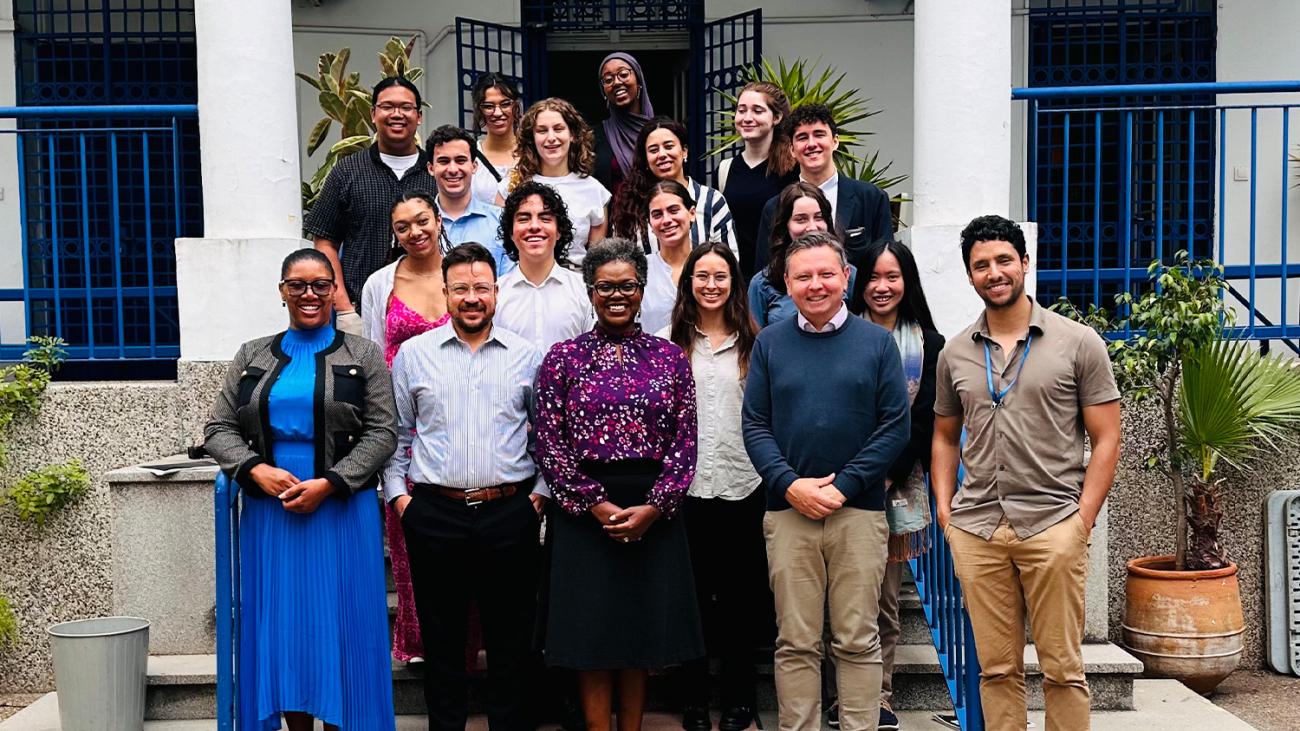 student group photo in Morocco, faculty led study away trip