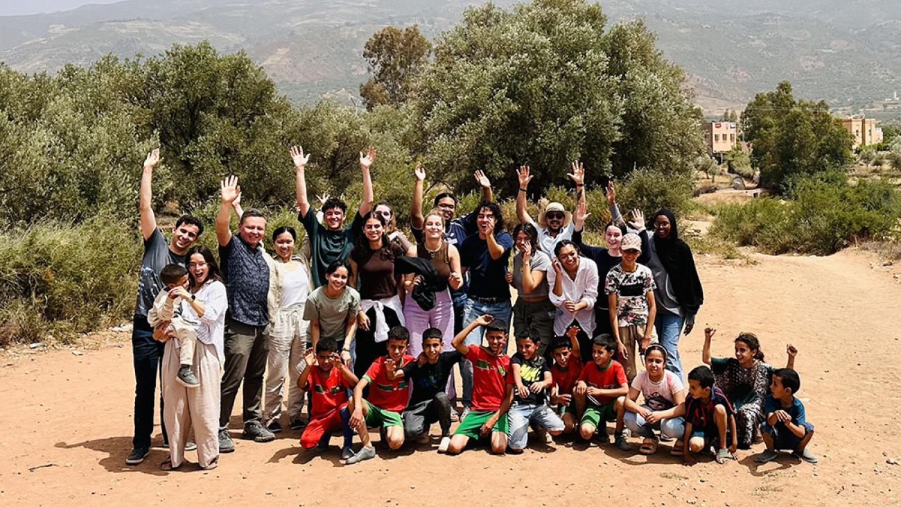 Boduszynski in Marrakech, Morocco, with student participants in the Diplomacy and Human Rights summer program in June 2024.