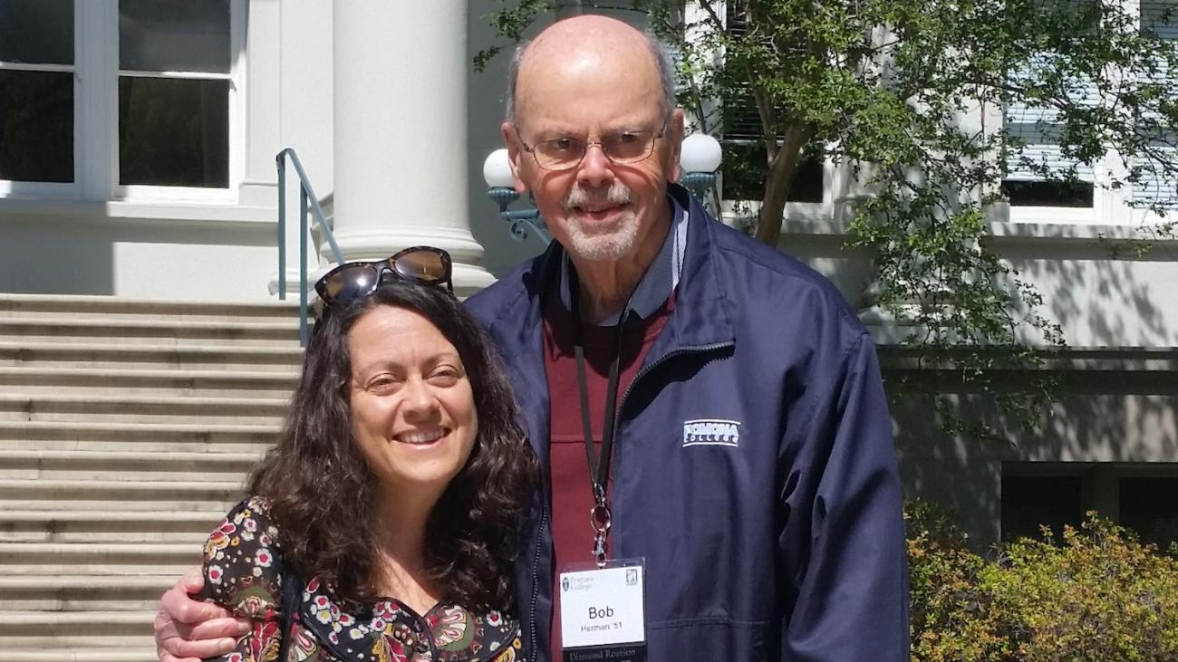 photo of Andrea Venezia and sociology professor Bob Herman