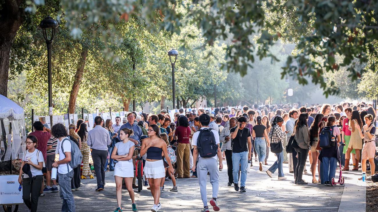 Crowds gather on Stover Walk for the annual ISE Symposium